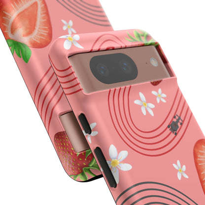 Red F1 Audi and Strawberries Phone Case, Trendy F1 Gift, Formula 1 Gift, Cute Fruit F1 Phone Case, Unique Phone Case