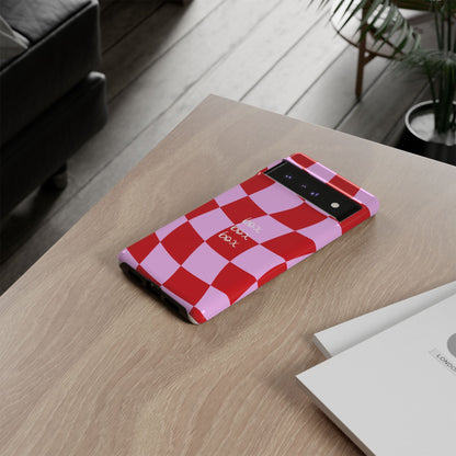 Pink and Red Checkered F1 Phone Case, Box Box Box F1 Phone Case