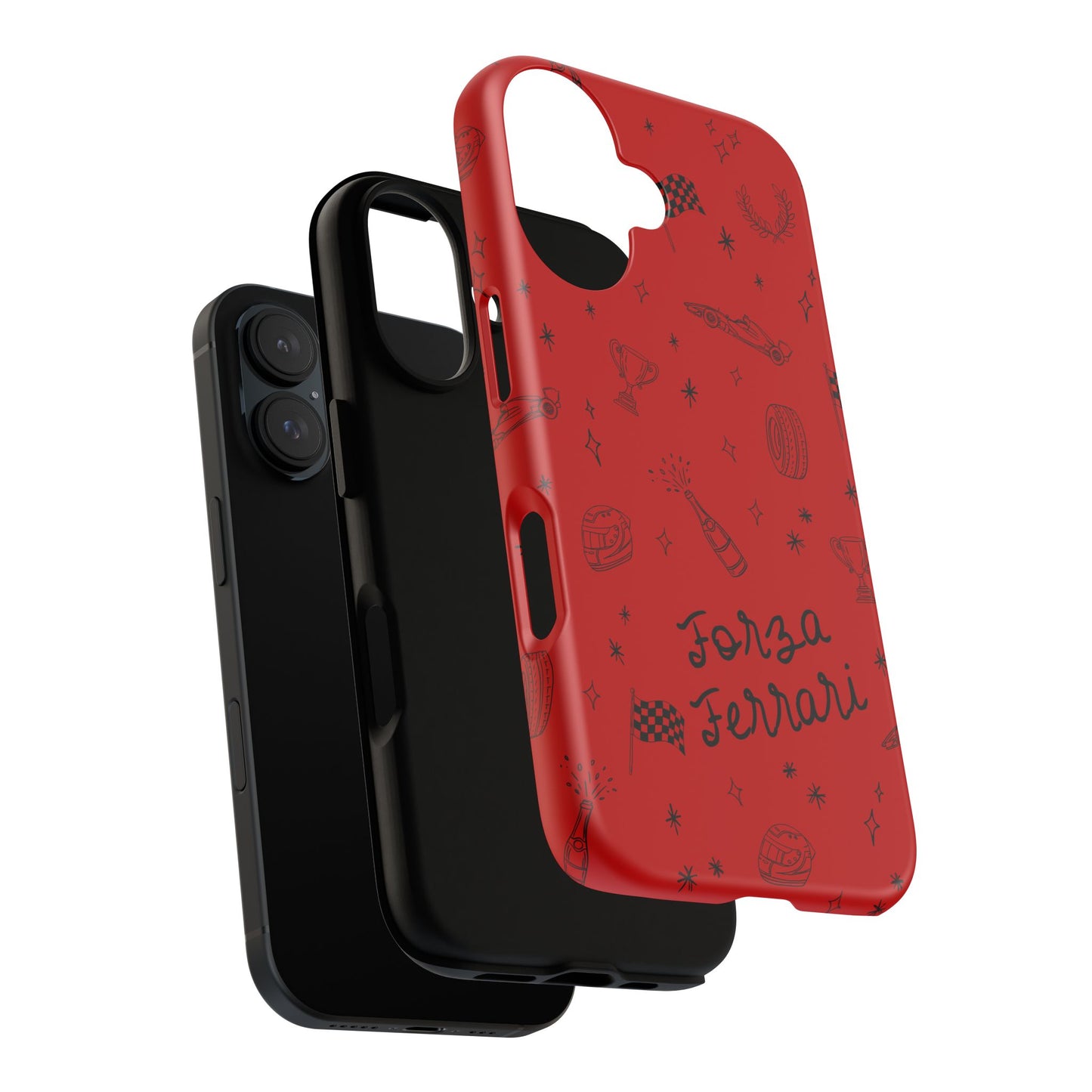 F1 Ferrari Racing Doodle "Forza Ferrari" F1 Phone Case Design