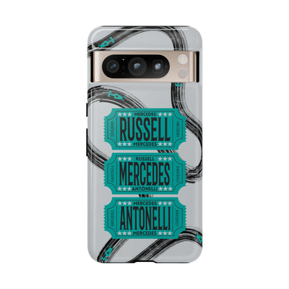 Mercedes F1 Phone Case Painted Ticket Stubs, Trendy F1 Gift, Formula 1 Gift, Cute F1 Phone Case