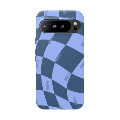 F1 Phone Case Blue Checkerboard Design, Trendy F1 Gift, Formula 1 Gift, Cute F1 Phone Case, Unique Formula One Phone Case