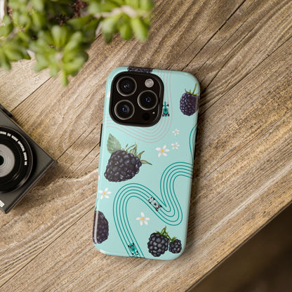 Teal F1 Mercedes and Blackberries Phone Case , Trendy F1 Gift, Formula 1 Gift, Cute Fruit F1 Phone Case, Unique Phone Case