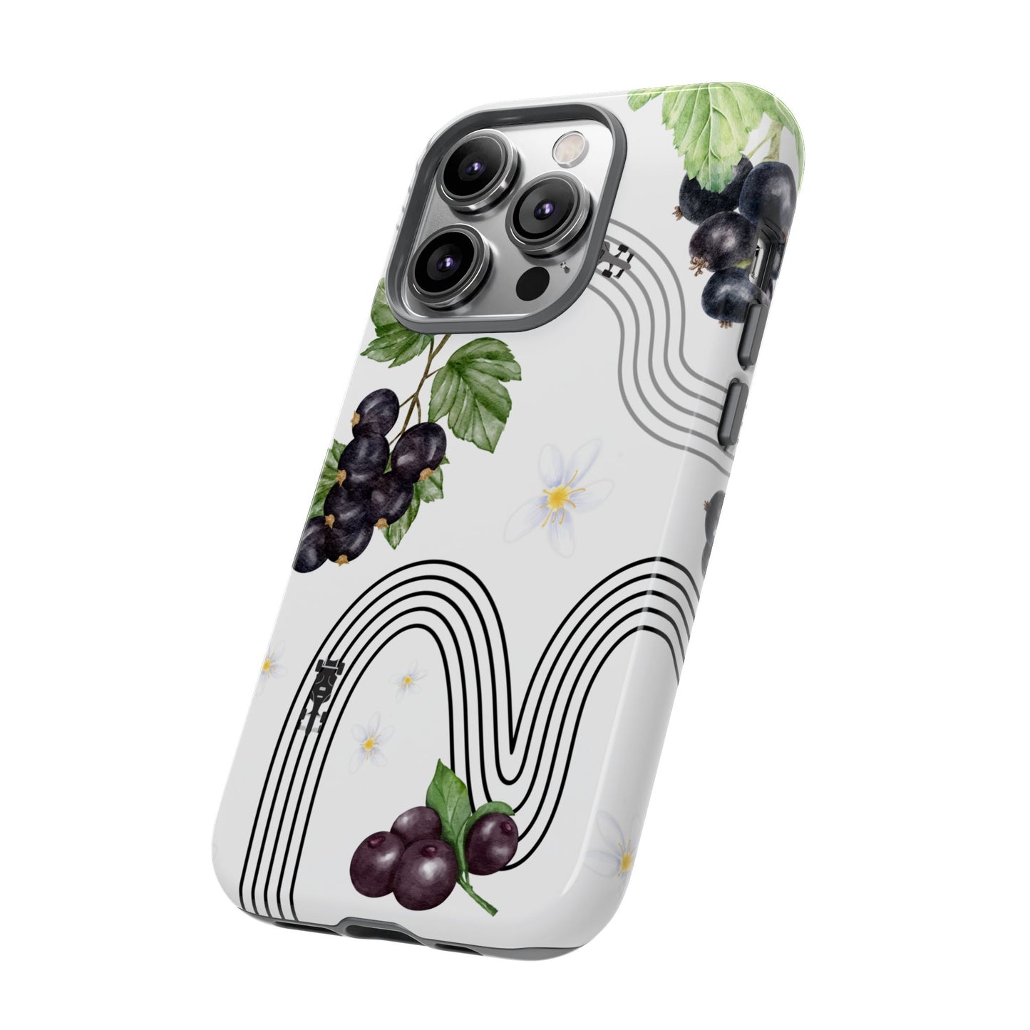 F1 Cadillac and Black Currants Phone Case, Trendy F1 Gift, Formula 1 Gift, Cute Fruit F1 Phone Case, Unique Phone Case