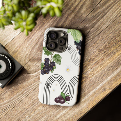 F1 Cadillac and Black Currants Phone Case, Trendy F1 Gift, Formula 1 Gift, Cute Fruit F1 Phone Case, Unique Phone Case