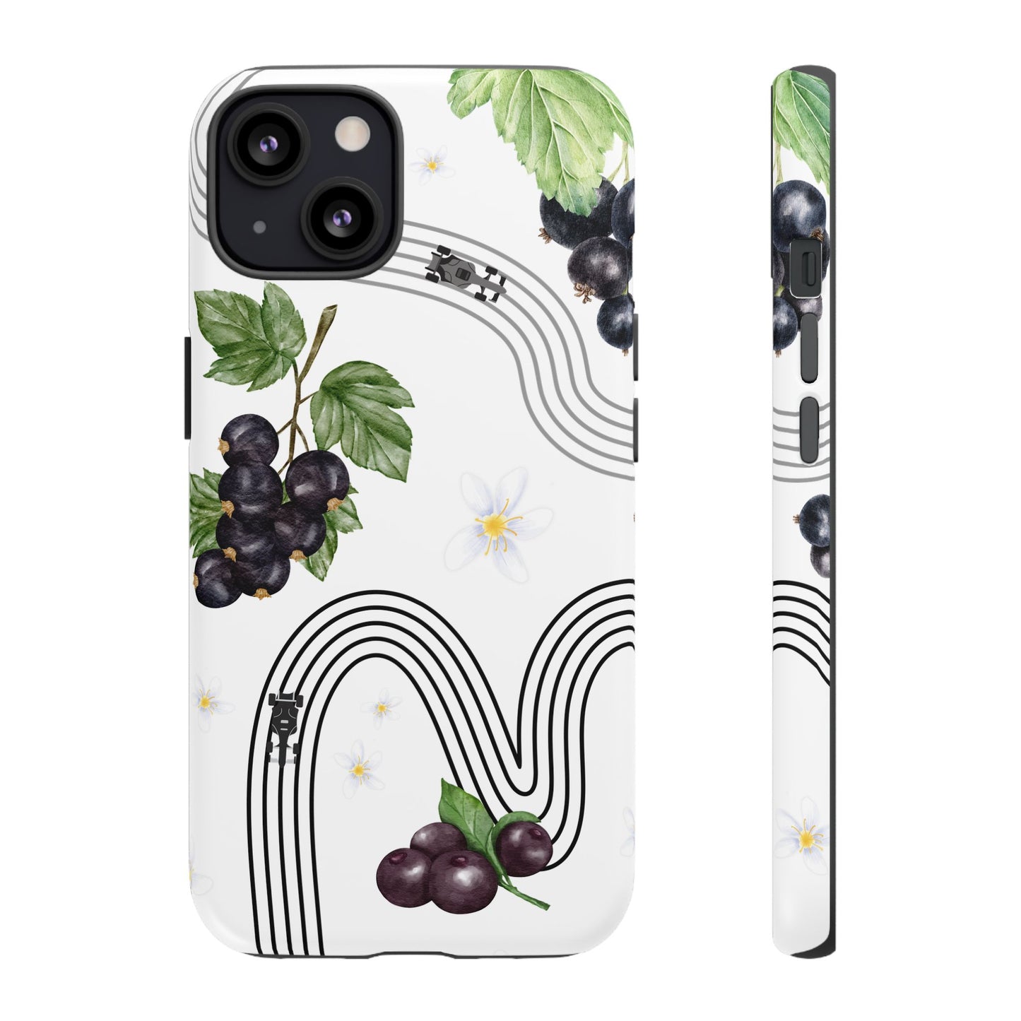 F1 Cadillac and Black Currants Phone Case, Trendy F1 Gift, Formula 1 Gift, Cute Fruit F1 Phone Case, Unique Phone Case