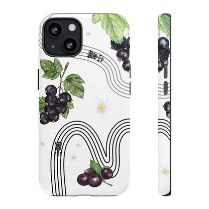 F1 Cadillac and Black Currants Phone Case, Trendy F1 Gift, Formula 1 Gift, Cute Fruit F1 Phone Case, Unique Phone Case