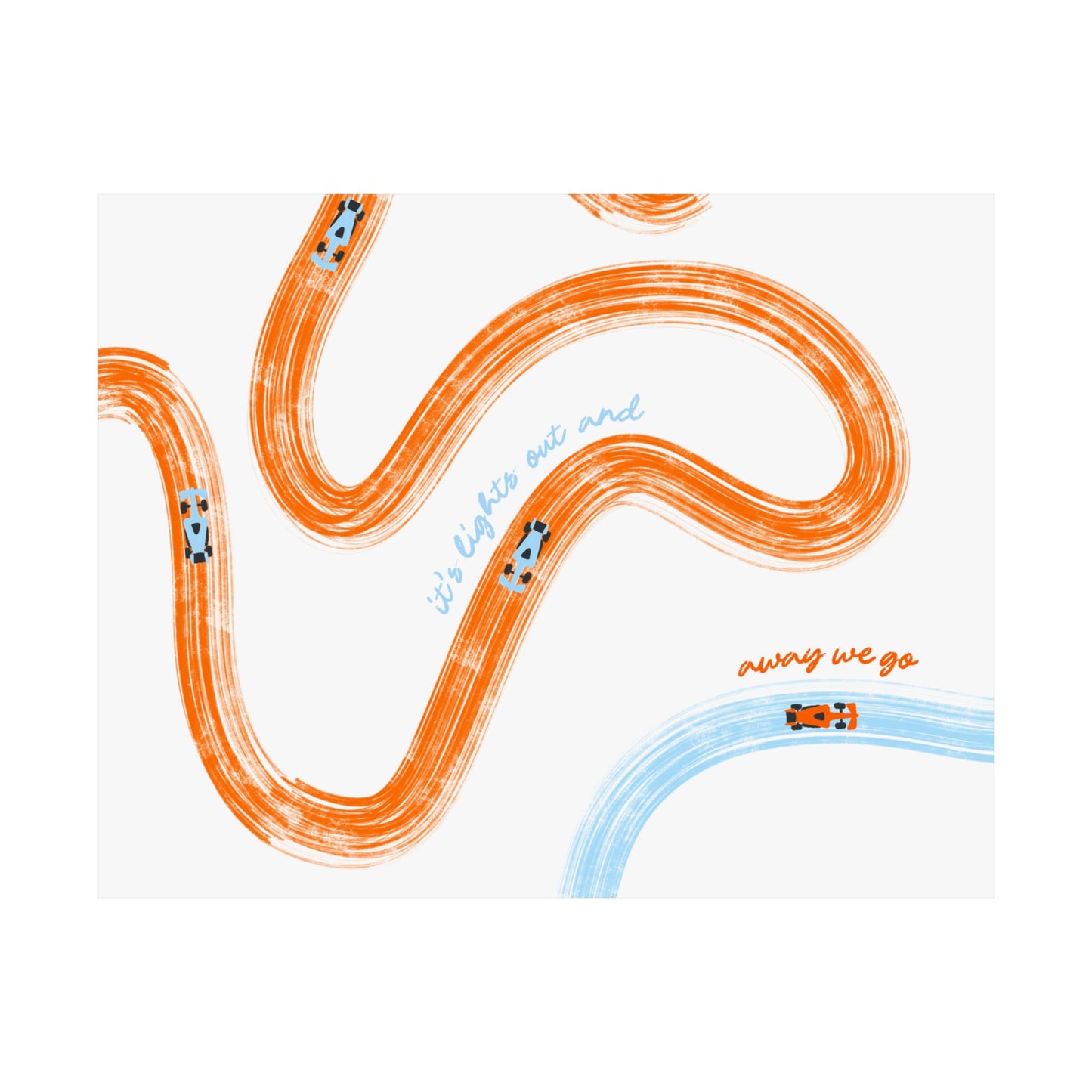 McLaren Orange and Blue Matte Horizontal Poster | US SIZING