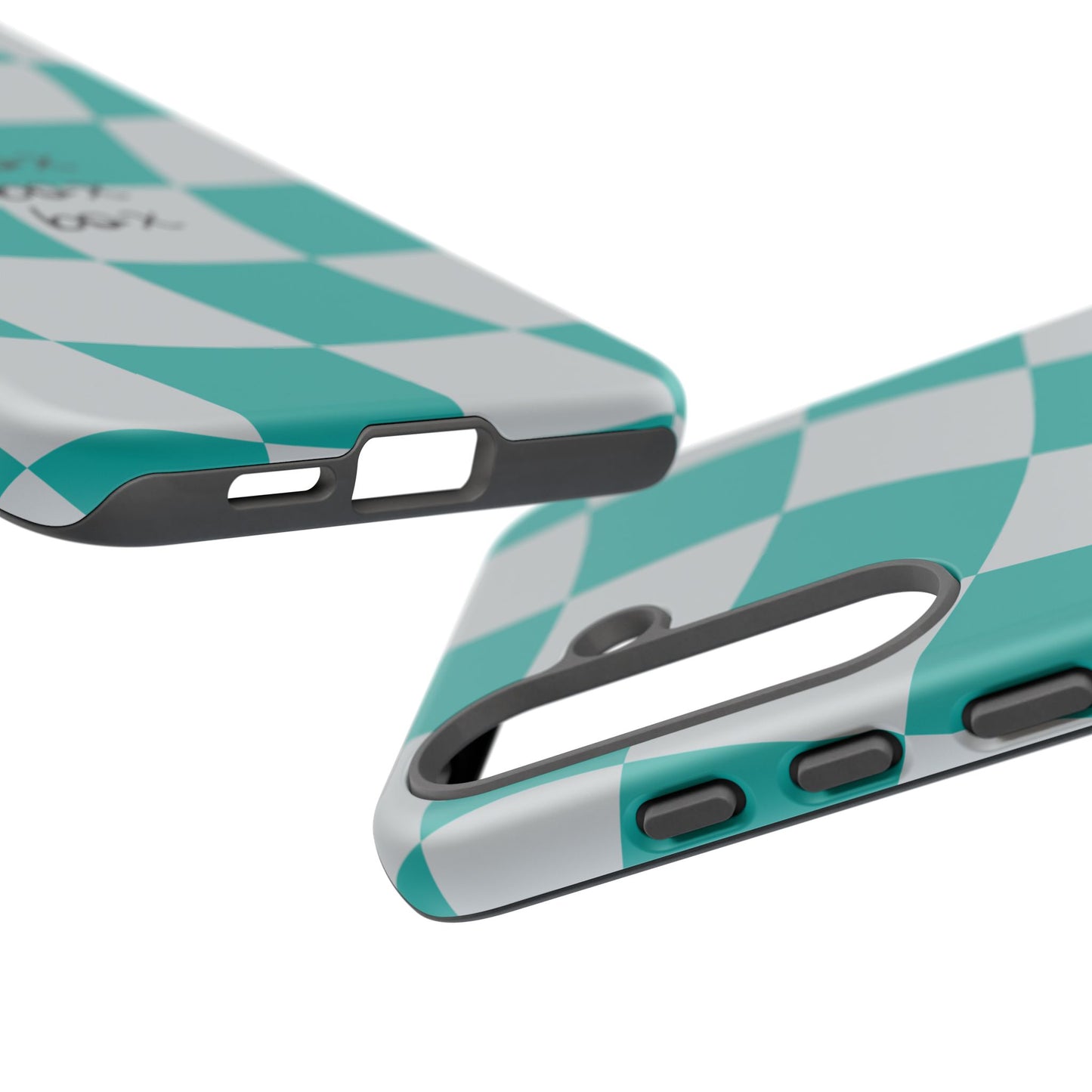 Mercedes Teal and Grey Checkered F1 Phone Case, Box Box Box F1 Phone Case