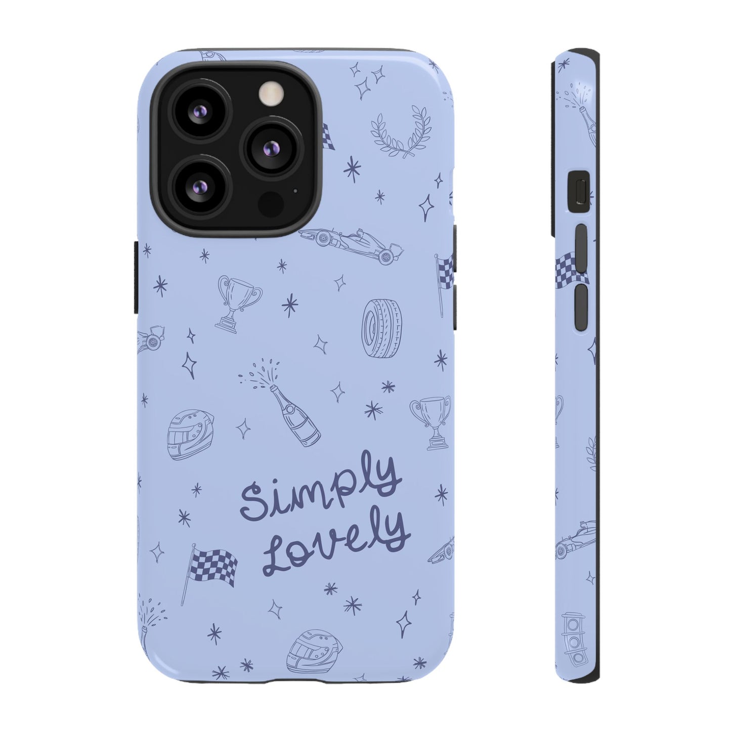 Blue Doodle "Simply Lovely" F1 Phone Case Design