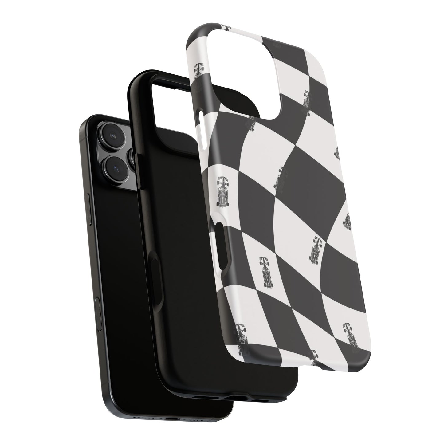 F1 Phone Case Black and White Checkered Design, Trendy F1 Gift, Formula 1 Gift, Cute F1 Phone Case, Unique Formula One Phone Case
