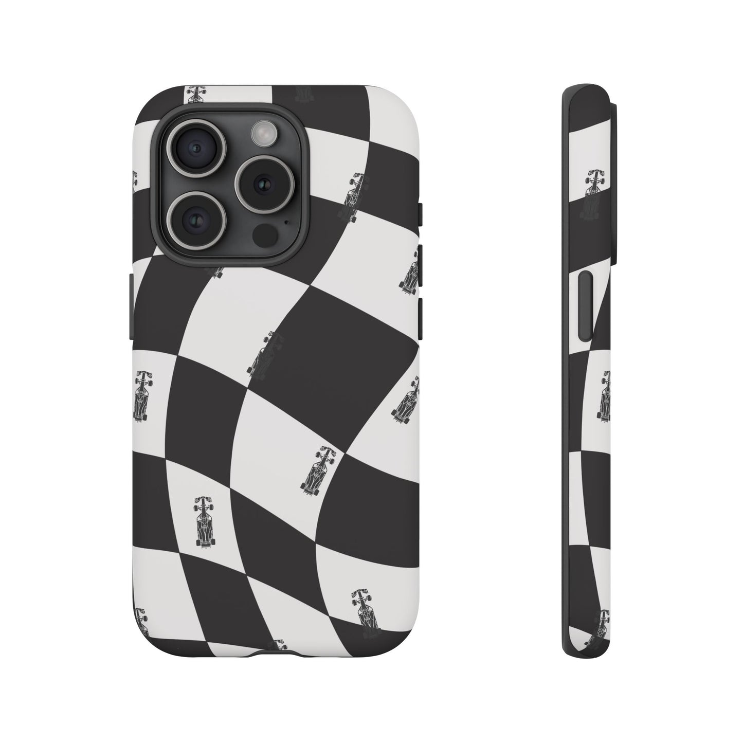 F1 Phone Case Black and White Checkered Design, Trendy F1 Gift, Formula 1 Gift, Cute F1 Phone Case, Unique Formula One Phone Case