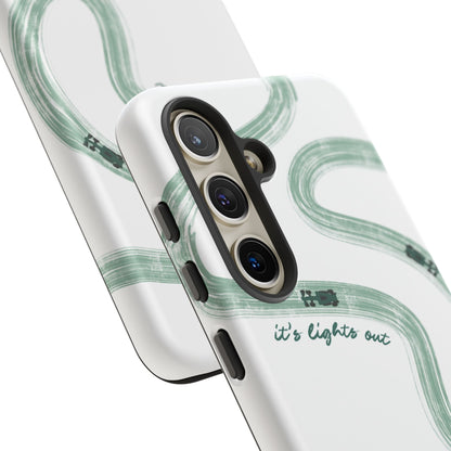 F1 Phone Case Green Painted "its lights out and away we go", Trendy F1 Gift, Formula 1 Gift, Cute F1 Phone Case, Gift for F1 Fans