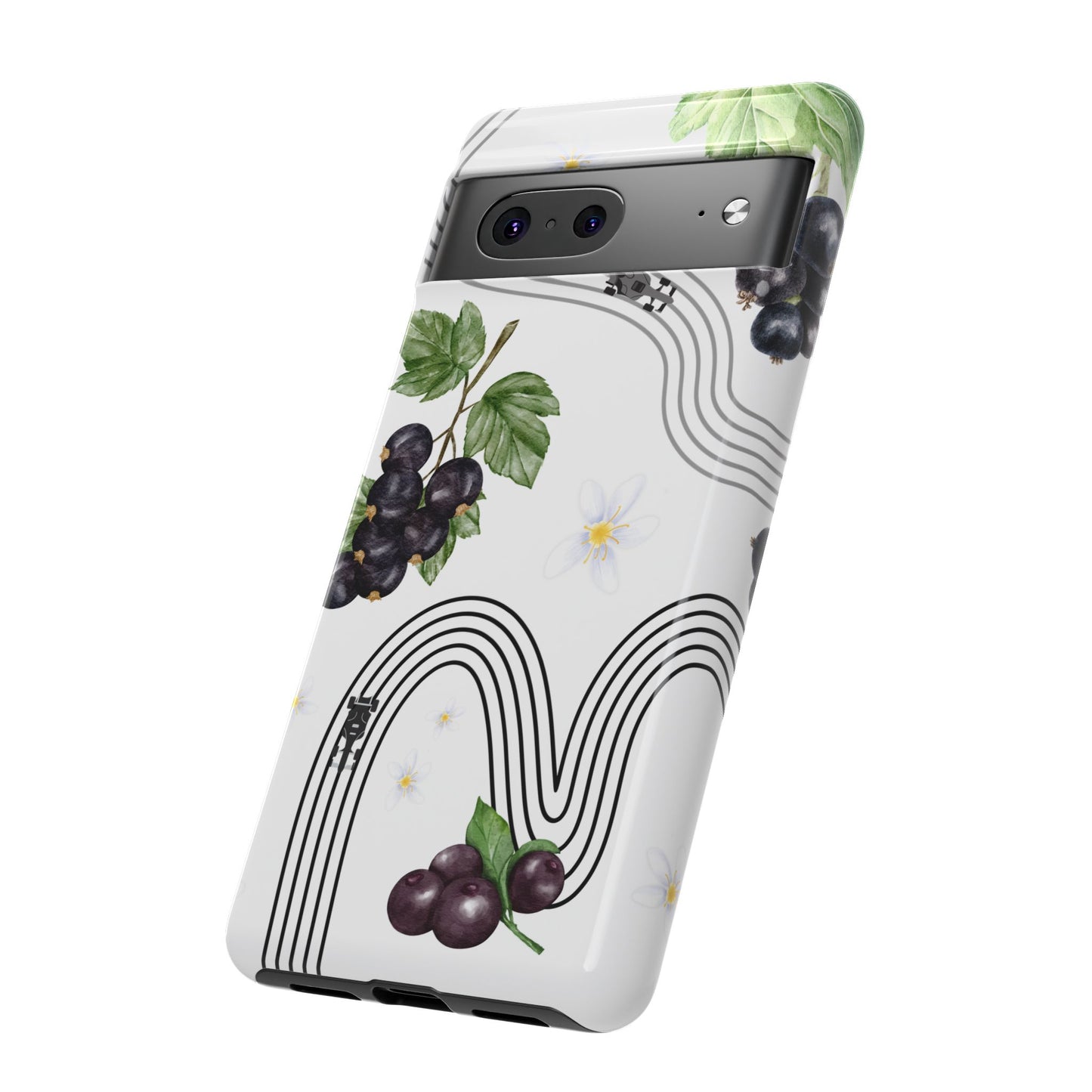 F1 Cadillac and Black Currants Phone Case, Trendy F1 Gift, Formula 1 Gift, Cute Fruit F1 Phone Case, Unique Phone Case