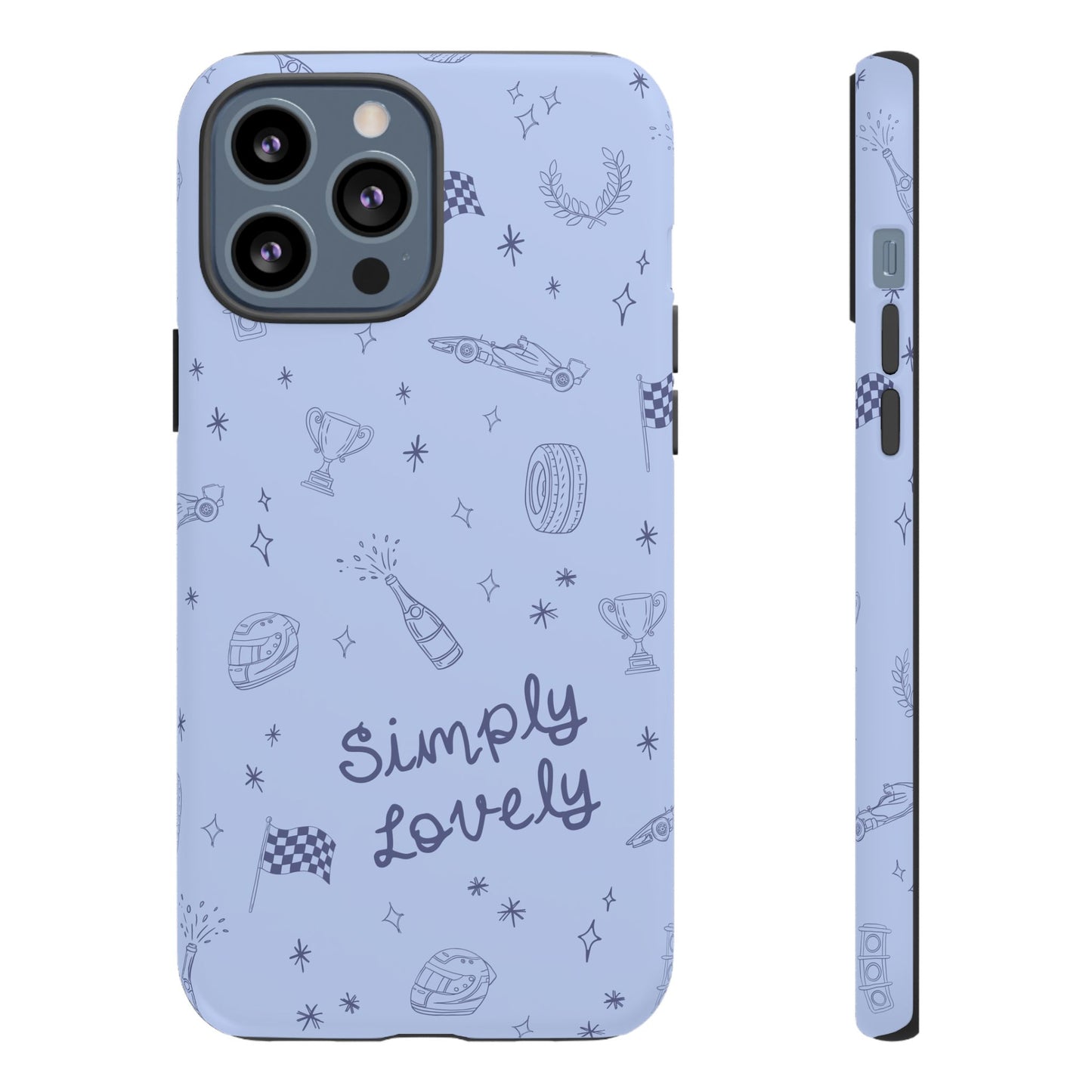 Blue Doodle "Simply Lovely" F1 Phone Case Design