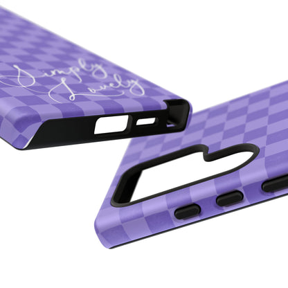 Simply Lovely Purple Checkered F1 Phone Case Design, Trendy F1 Gift, Formula 1 Gift, Cute F1 Phone Case