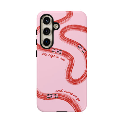 F1 Phone Case Pink and Red Painted "its lights out and away we go", Trendy F1 Gift, Formula 1 Gift, Cute F1 Phone Case, Unique Phone Case