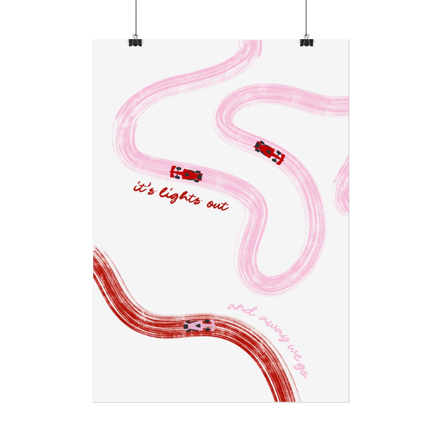 Pink and Red F1 Giclée Print Poster | Minimalist F1 Art - EU SIZING (Physical Print)