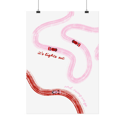 Pink and Red F1 Giclée Print Poster | Minimalist F1 Art - EU SIZING (Physical Print)