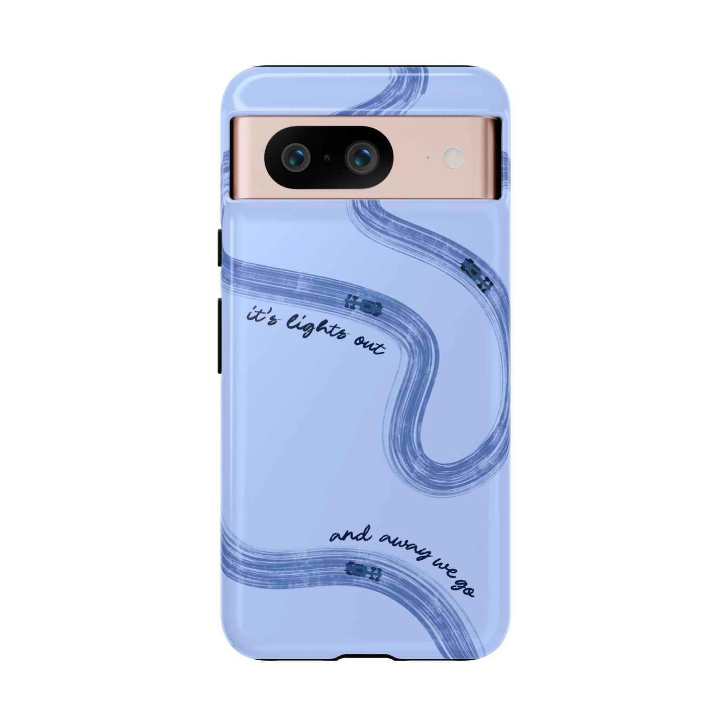 F1 Phone Case Monochrome Blue Painted "its lights out and away we go", Trendy F1 Gift, Formula 1 Gift, Cute F1 Phone Case, Phone Case