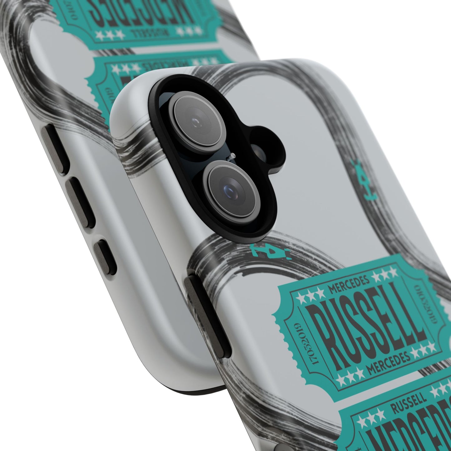 Mercedes F1 Phone Case Painted Ticket Stubs, Trendy F1 Gift, Formula 1 Gift, Cute F1 Phone Case