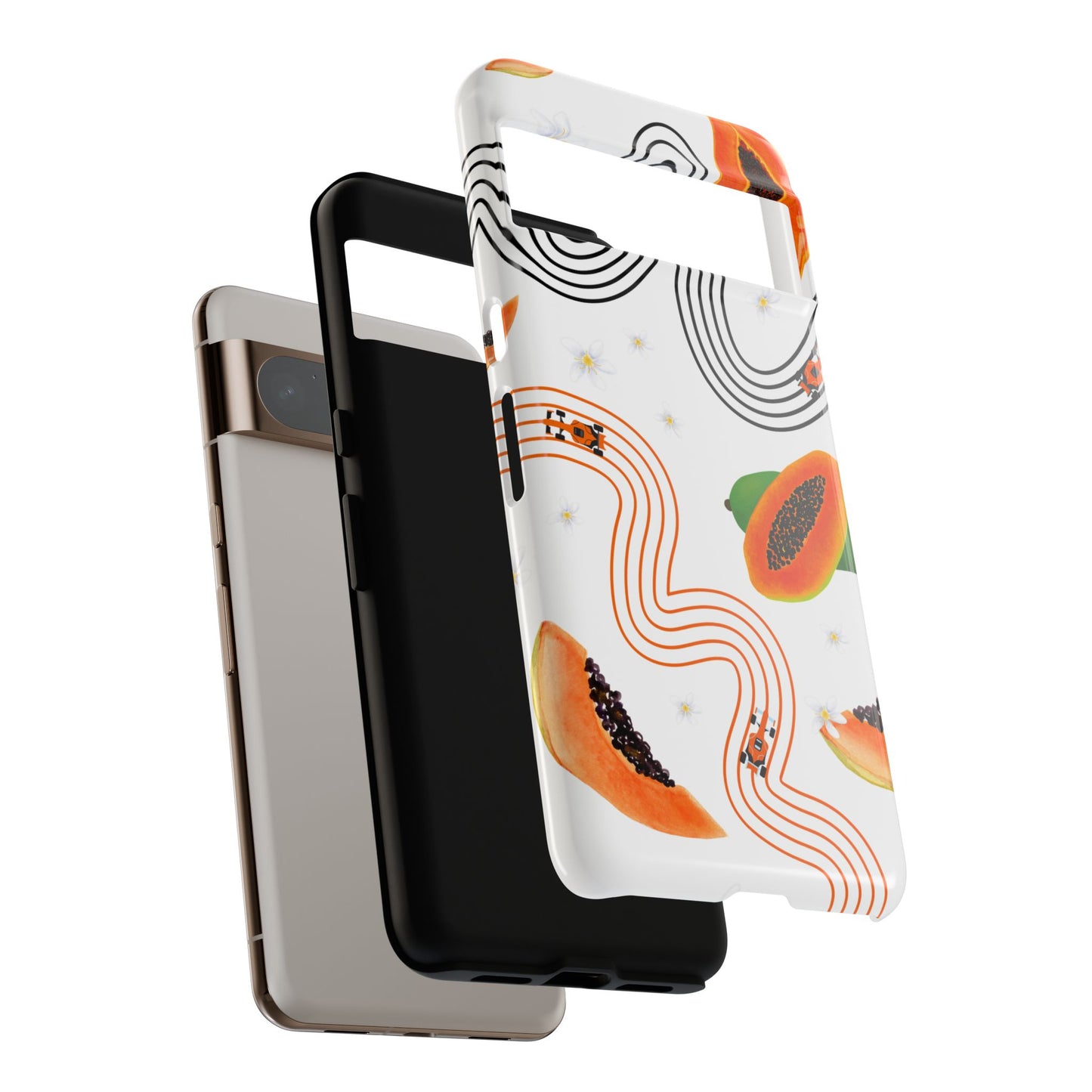 F1 McLaren and Papaya Phone Case , Trendy F1 Gift, Formula 1 Gift, Cute Fruit F1 Phone Case, Unique Phone Case