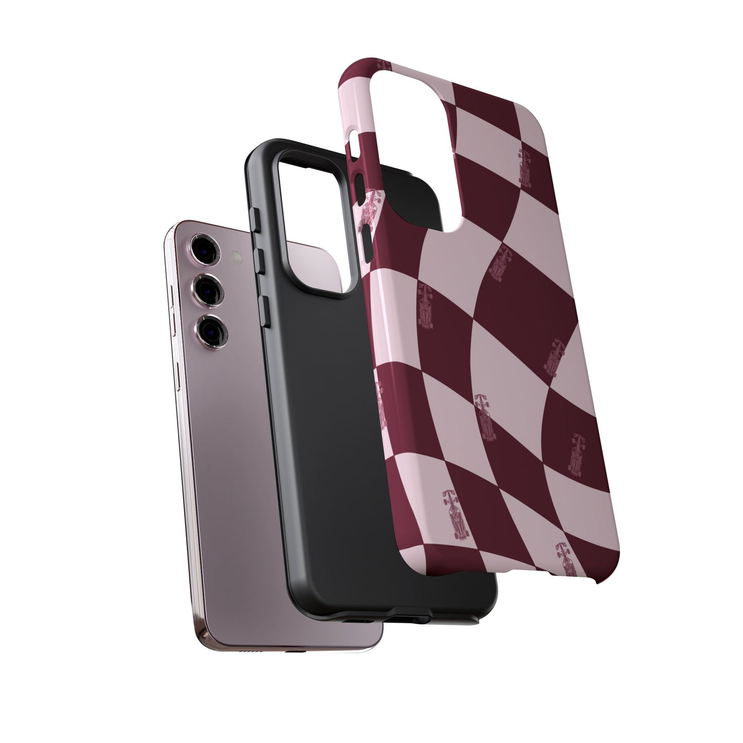 F1 Phone Case Pink Checkered Design, Trendy F1 Gift, Formula 1 Gift, Cute F1 Phone Case, Unique Formula One Phone Case