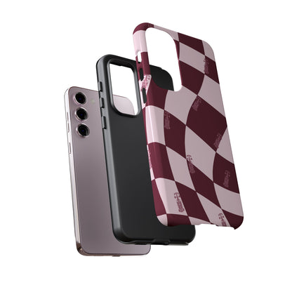 F1 Phone Case Pink Checkered Design, Trendy F1 Gift, Formula 1 Gift, Cute F1 Phone Case, Unique Formula One Phone Case