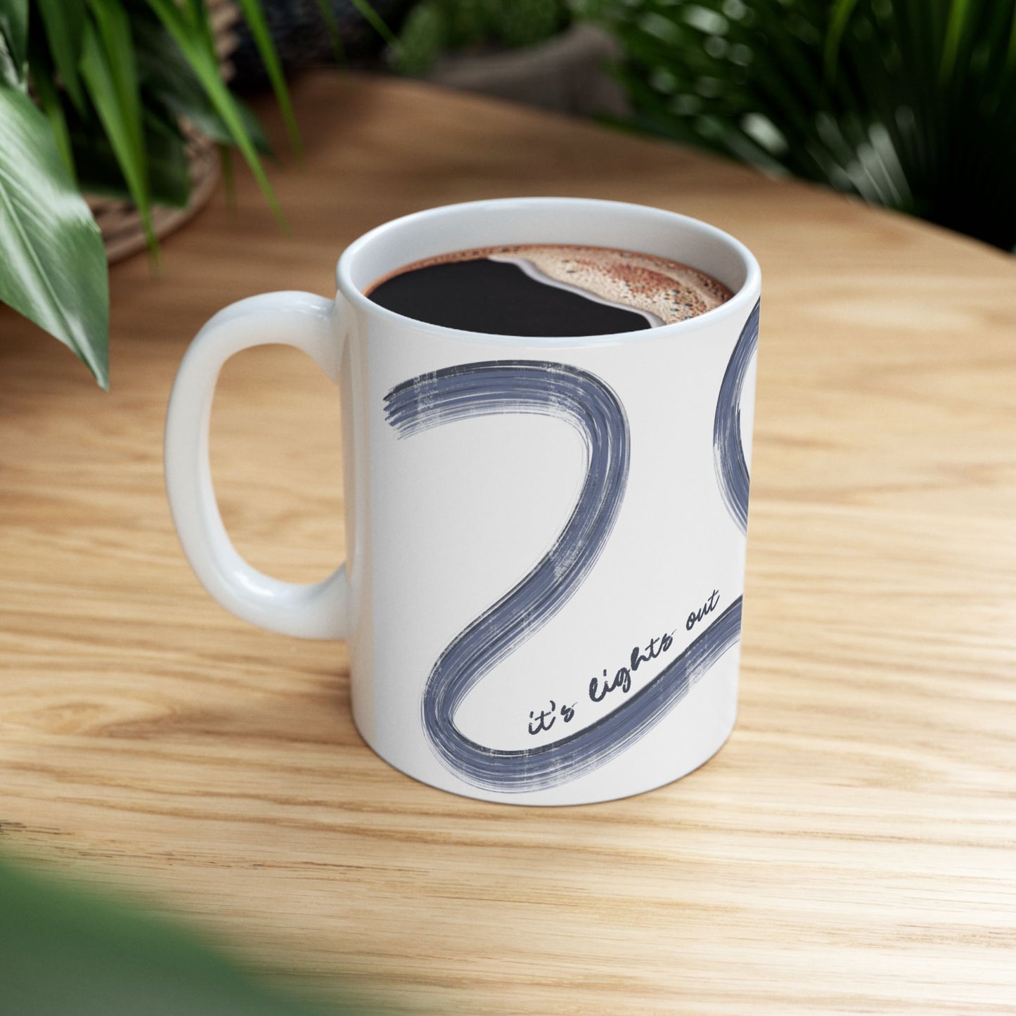 Blue F1 Painted It's Lights Out and Away We Go Mug, Unique Gift for Coffee Lovers, Whimsical Formula 1 Gift