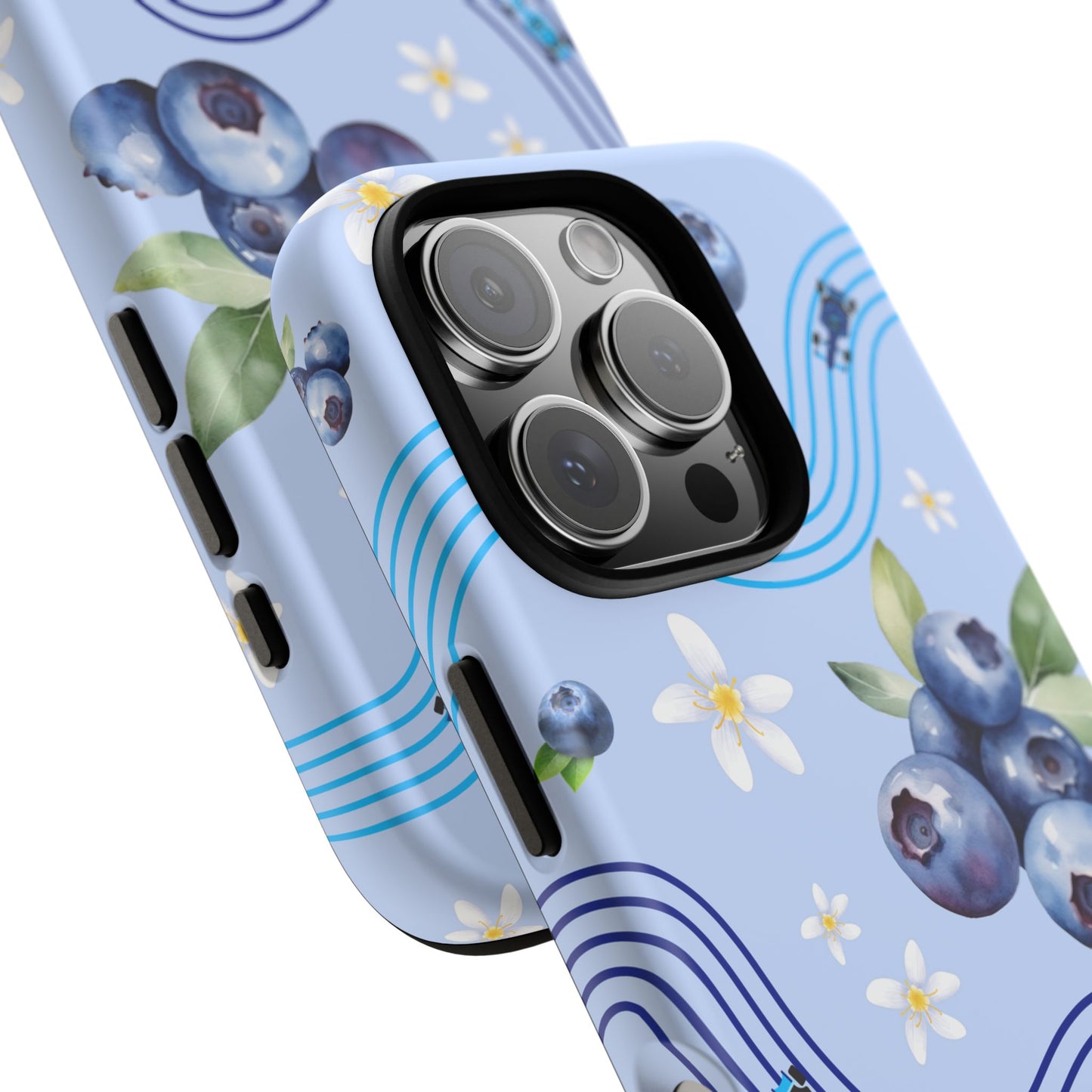 Blue F1 Williams and Blueberries Phone Case, Trendy F1 Gift, Formula 1 Gift, Cute Fruit F1 Phone Case, Unique Phone Case