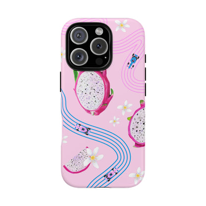 Pink F1 Alpine and Dragonfruit Phone Case, Trendy F1 Gift, Formula 1 Gift, Cute Fruit F1 Phone Case, Unique Phone Case