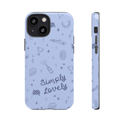 Blue Doodle "Simply Lovely" F1 Phone Case Design