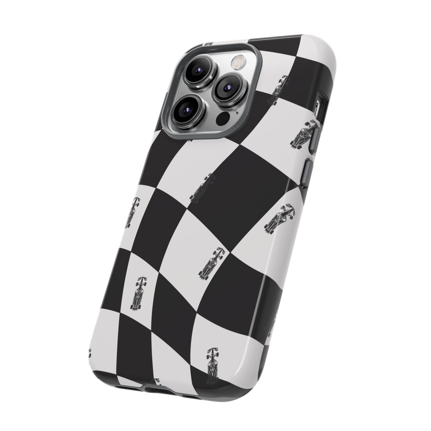F1 Phone Case Black and White Checkered Design, Trendy F1 Gift, Formula 1 Gift, Cute F1 Phone Case, Unique Formula One Phone Case
