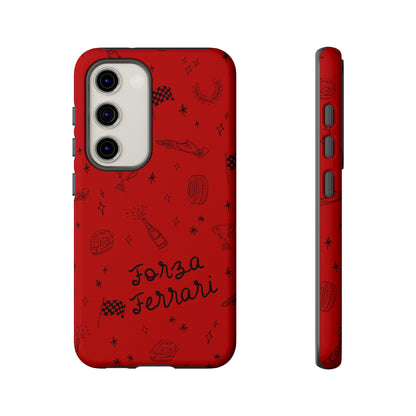F1 Ferrari Racing Doodle "Forza Ferrari" F1 Phone Case Design