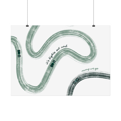 Horizontal Green F1 Abstract Art Poster | Minimalist F1 Art - EU Sizing (Physical Print)