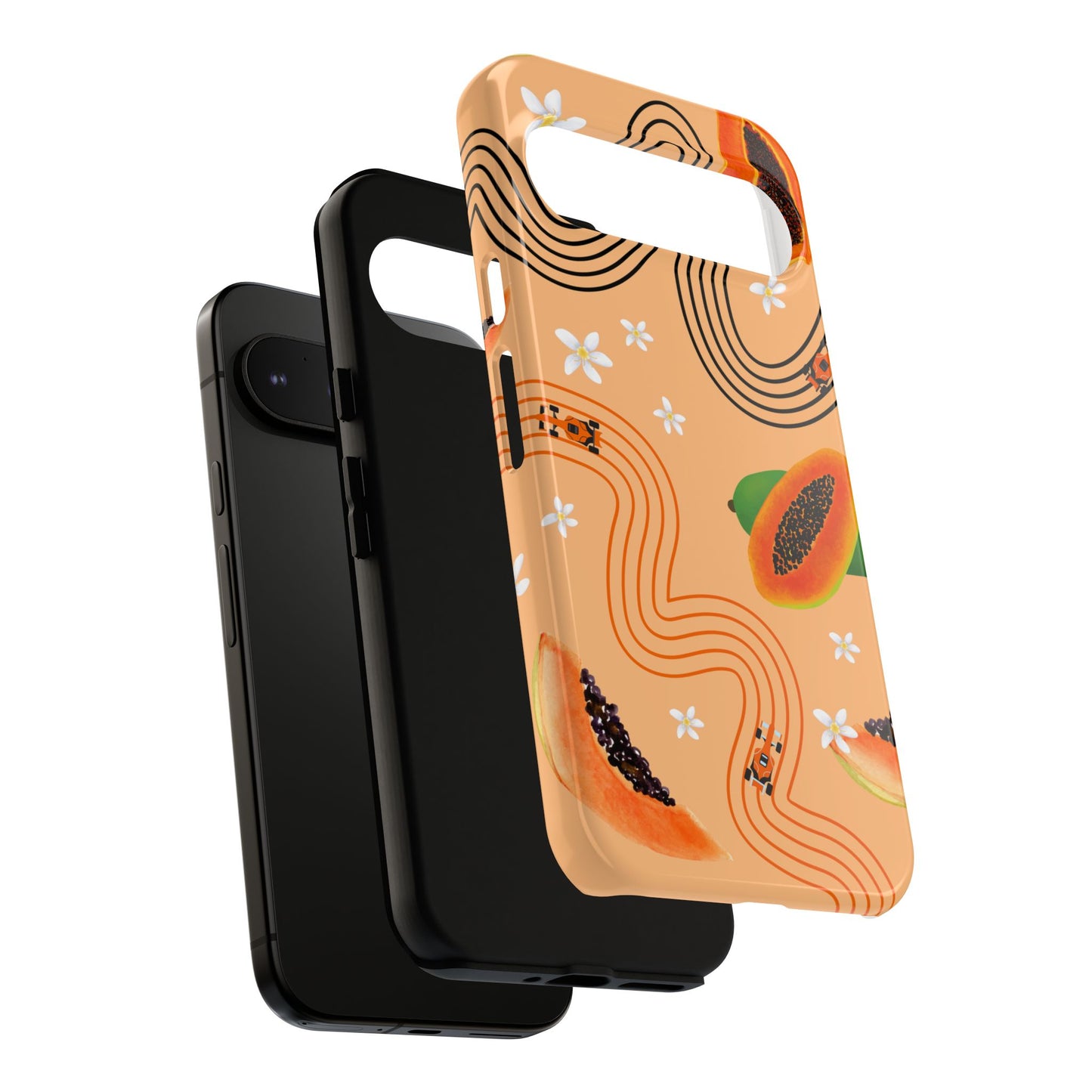 Orange F1 McLaren and Papaya Phone Case, Trendy F1 Gift, Formula 1 Gift, Cute Fruit F1 Phone Case, Unique Phone Case