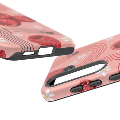 Red F1 Haas and Raspberries Phone Case, Trendy F1 Gift, Formula 1 Gift, Cute Fruit F1 Phone Case, Unique Phone Case