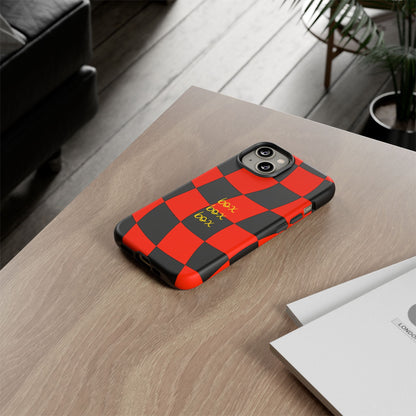 F1 Ferrari Black and Red Checkered Phone Case, Box Box Box F1 Phone Case