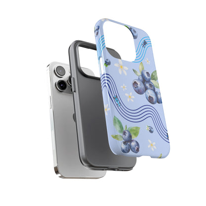 Blue F1 Williams and Blueberries Phone Case, Trendy F1 Gift, Formula 1 Gift, Cute Fruit F1 Phone Case, Unique Phone Case