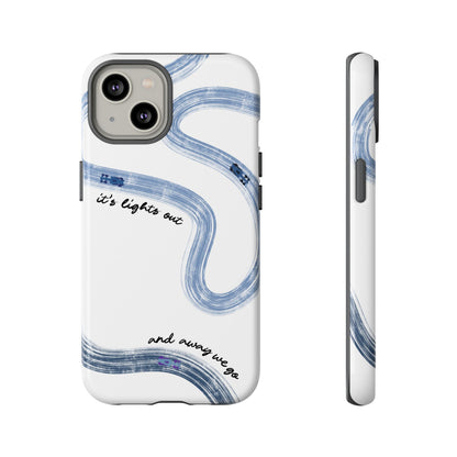 F1 Phone Case Blue Painted "its lights out and away we go", Trendy F1 Gift, Formula 1 Gift, Cute F1 Phone Case, Gift for F1 Fans