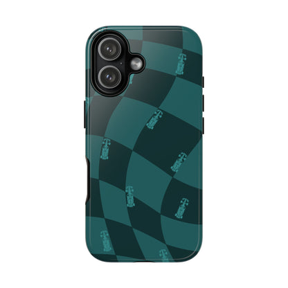 F1 Phone Case Teal Checkered Design, Trendy F1 Gift, Formula 1 Gift, Cute F1 Phone Case, Unique Formula One Phone Case