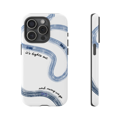 F1 Phone Case Blue Painted "its lights out and away we go", Trendy F1 Gift, Formula 1 Gift, Cute F1 Phone Case, Gift for F1 Fans
