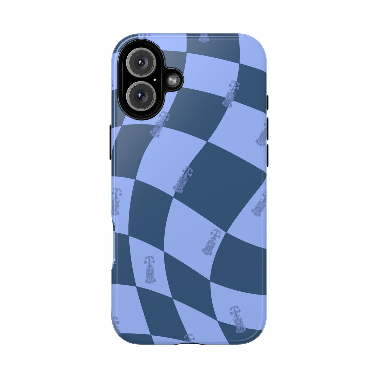F1 Phone Case Blue Checkerboard Design, Trendy F1 Gift, Formula 1 Gift, Cute F1 Phone Case, Unique Formula One Phone Case