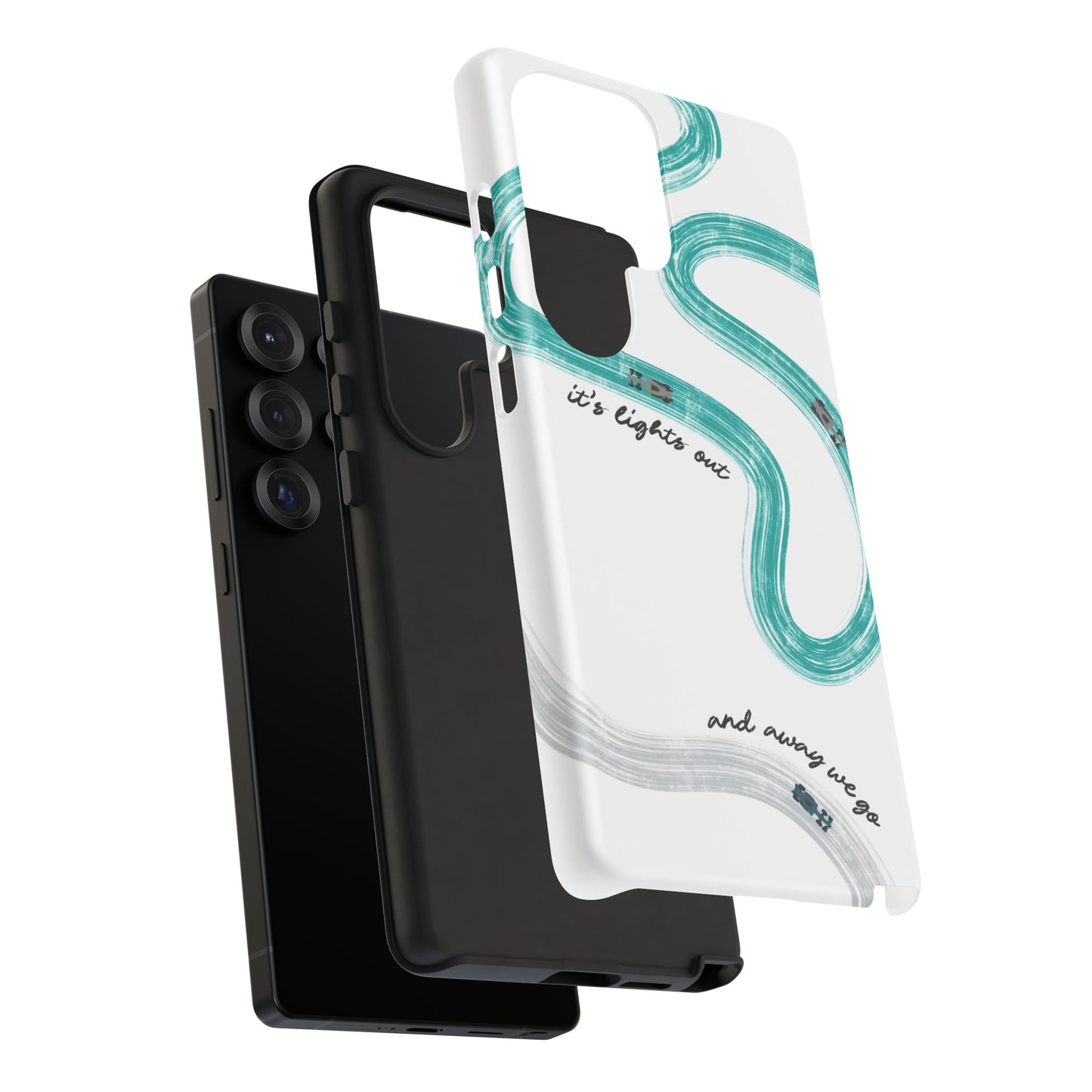 Mercedes F1 Phone Case Painted "its lights out and away we go", Trendy F1 Gift, Formula 1 Gift, Cute F1 Phone Case