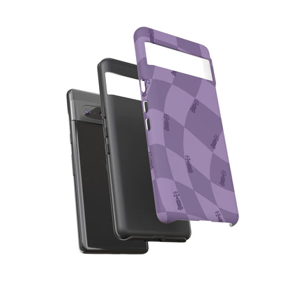 F1 Phone Case Purple Checkered Design, Trendy F1 Gift, Formula 1 Gift, Cute F1 Phone Case, Unique Formula One Phone Case