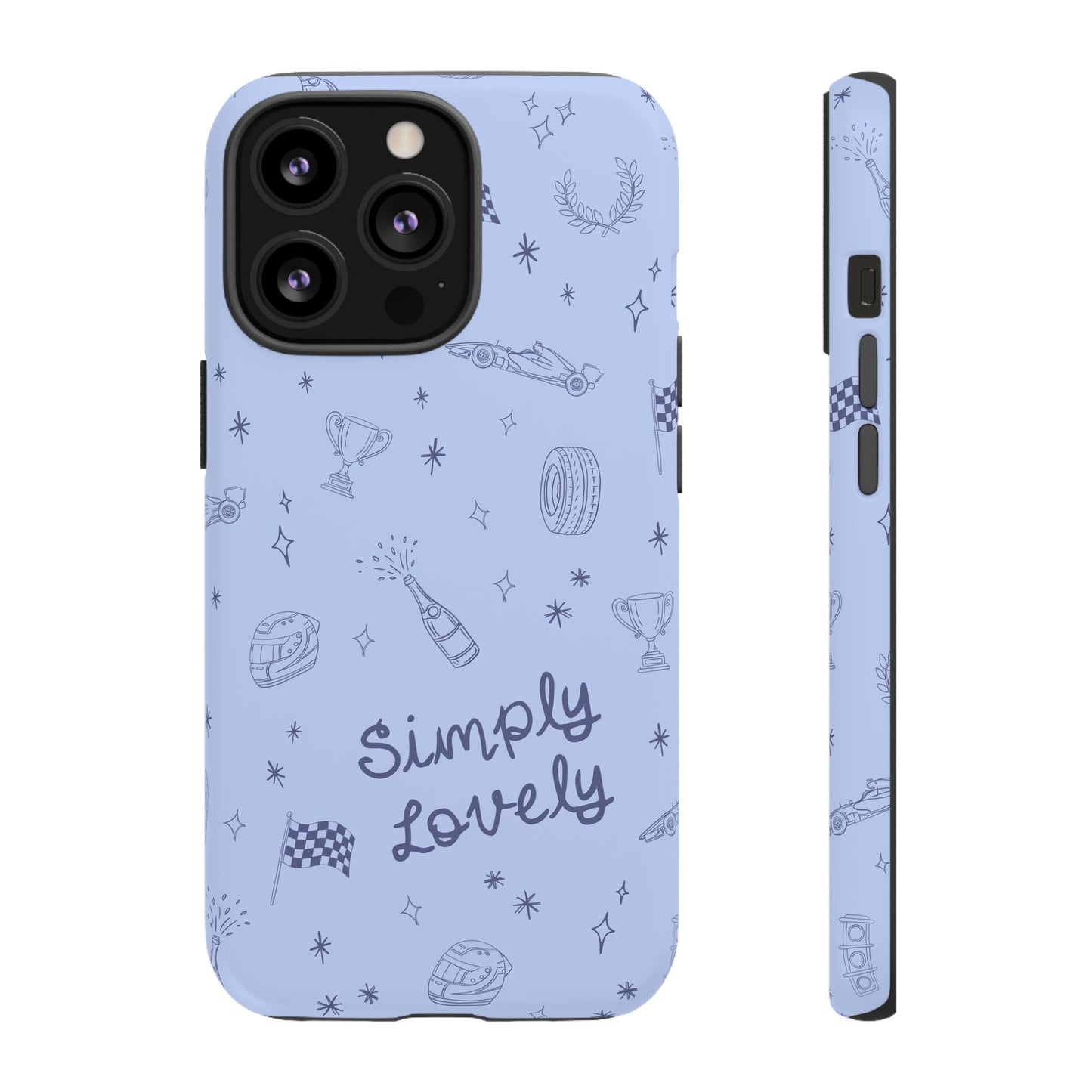 Blue Doodle "Simply Lovely" F1 Phone Case Design