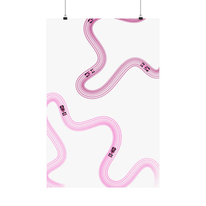 Pink F1 Matte Vertical Poster | Formula 1 Art Print (US SIZING)
