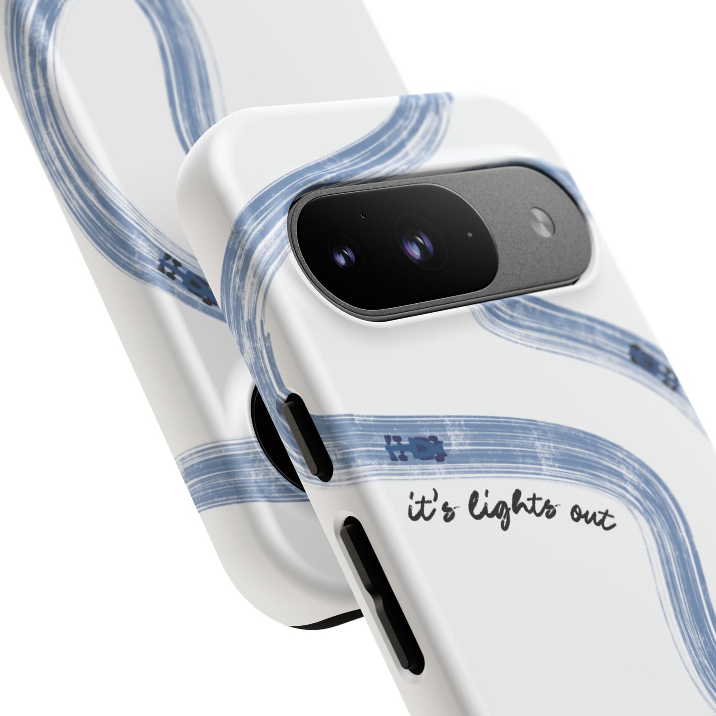 F1 Phone Case Blue Painted "its lights out and away we go", Trendy F1 Gift, Formula 1 Gift, Cute F1 Phone Case, Gift for F1 Fans