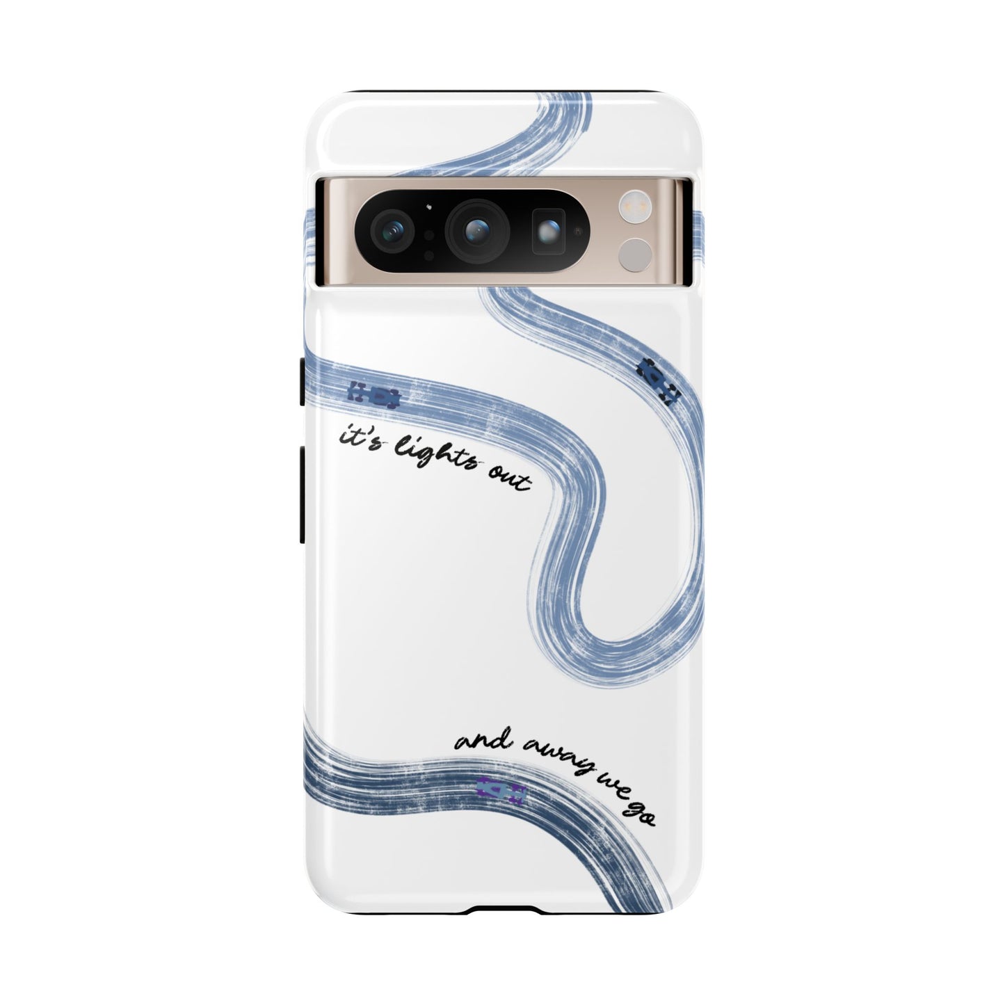 F1 Phone Case Blue Painted "its lights out and away we go", Trendy F1 Gift, Formula 1 Gift, Cute F1 Phone Case, Gift for F1 Fans