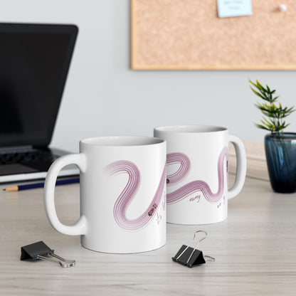 Purple Painted F1  It's Lights Out and Away We Go Mug, Unique Gift for Coffee Lovers, Whimsical Formula 1 Gift