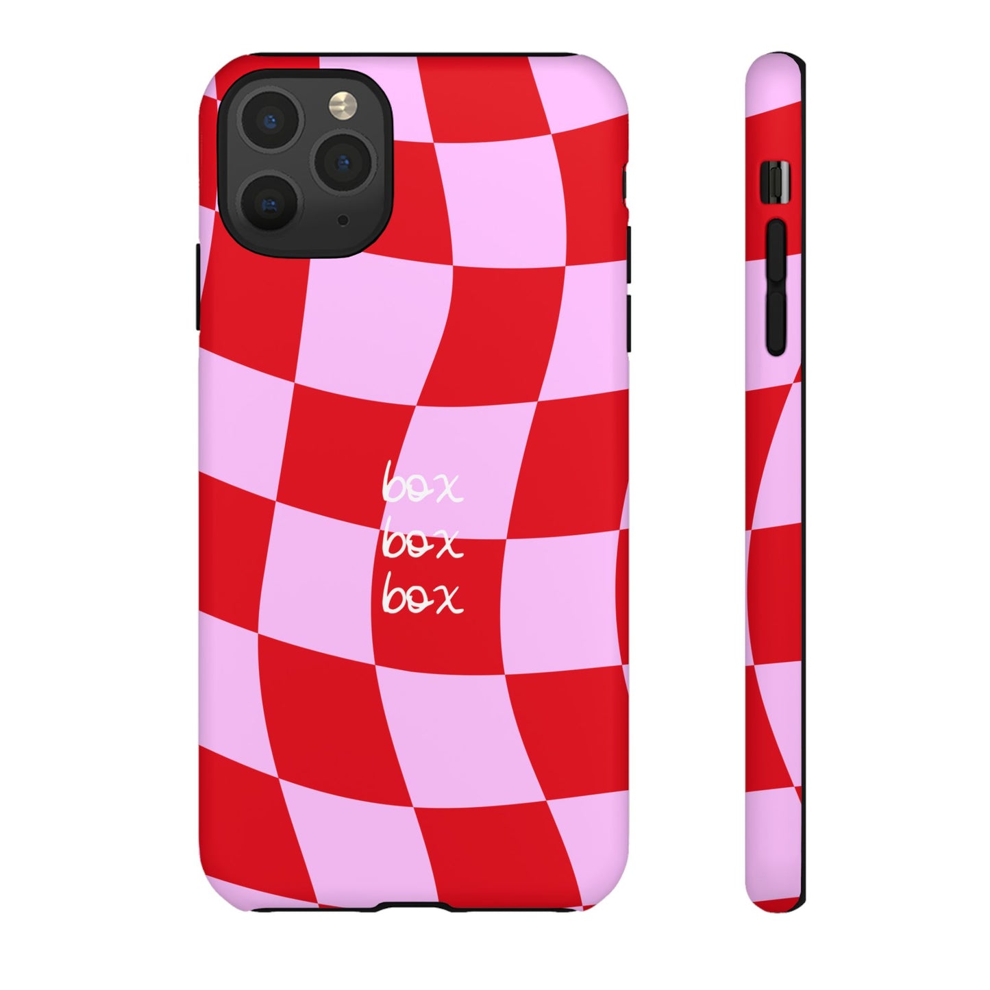Pink and Red Checkered F1 Phone Case, Box Box Box F1 Phone Case